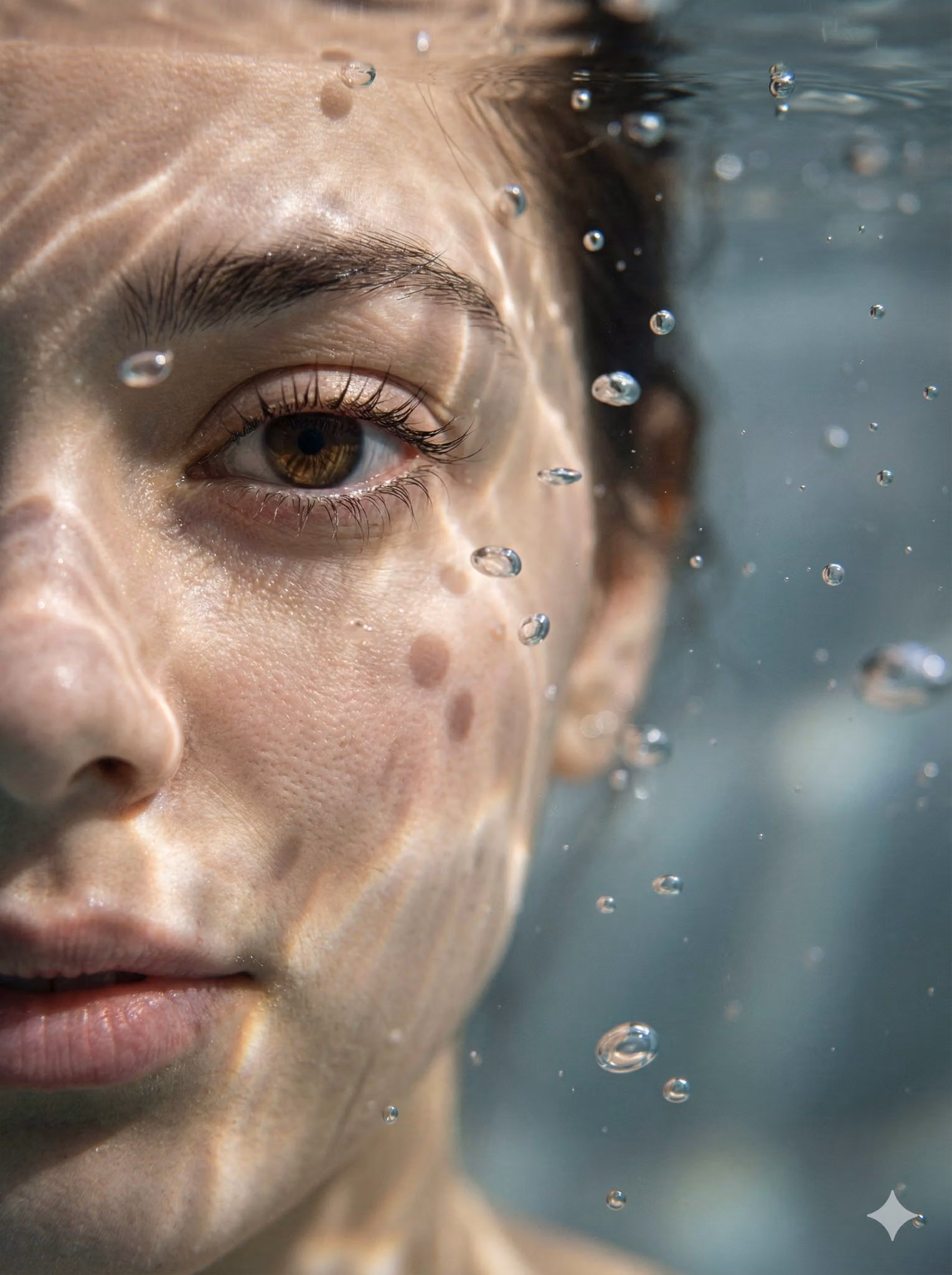 Hyper-Realistic Underwater Macro Portrait