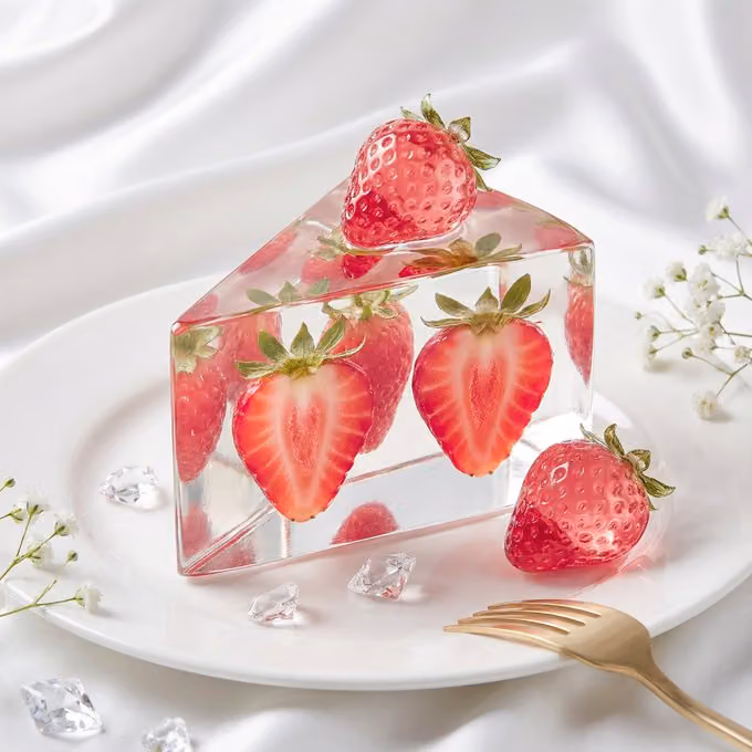 Luxury Fashion-Editorial Still Life of a Sharp Triangular Prism Cake Slice