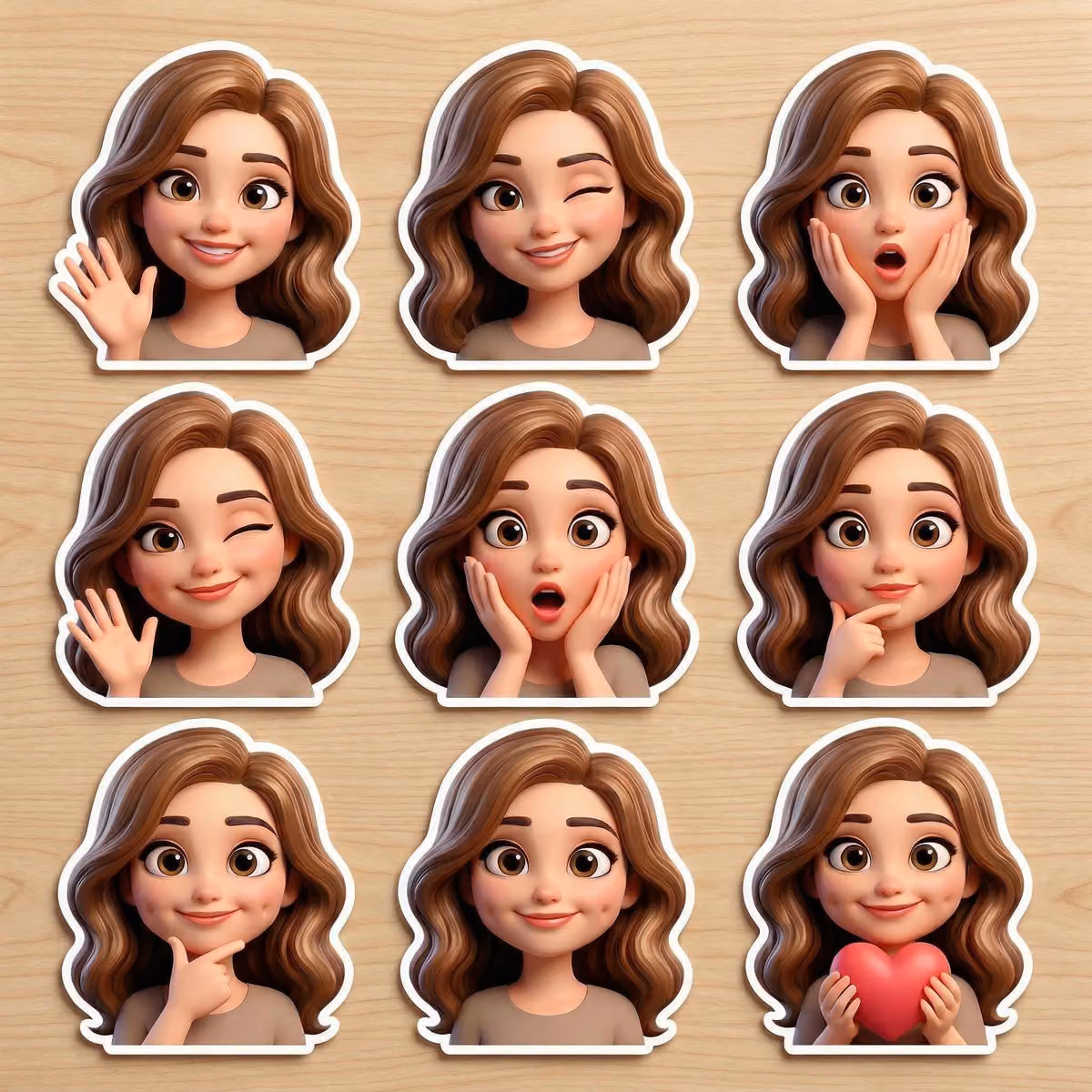 3D Pixar Style Selfie Avatar Stickers