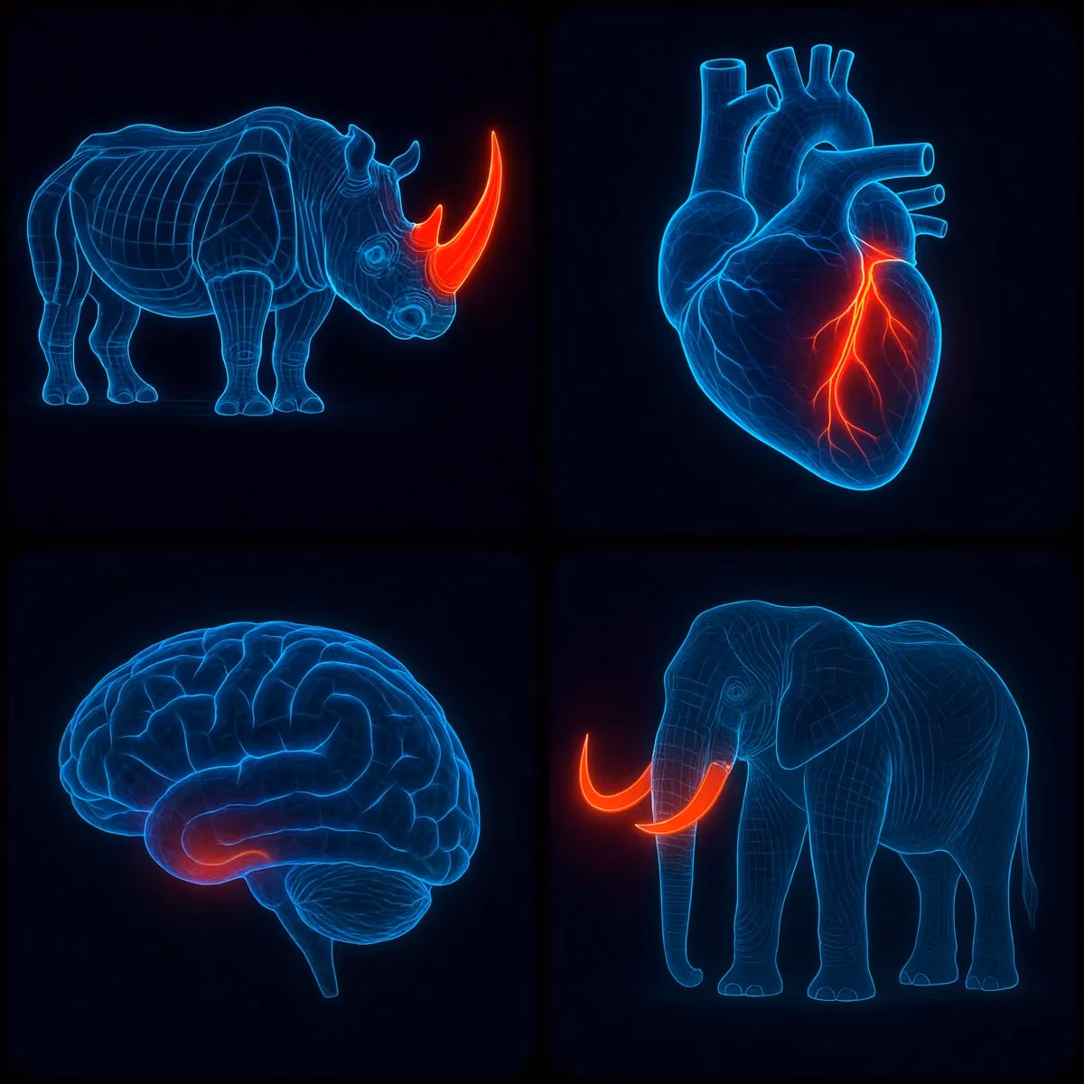 Digital Illustration with Glowing Blue Lines