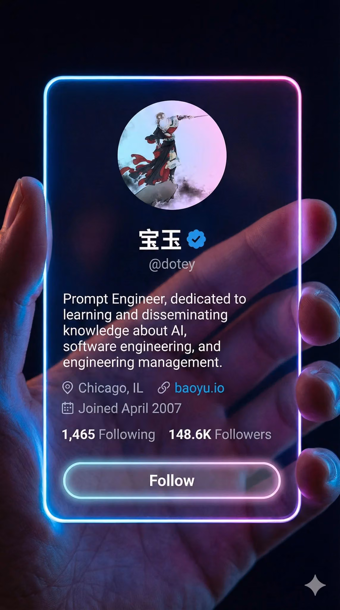 9:16 Vertical, Futuristic Social-App Interface