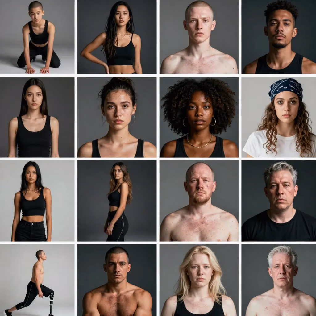 6x6 Grid Layout Editorial Fashion Photography
