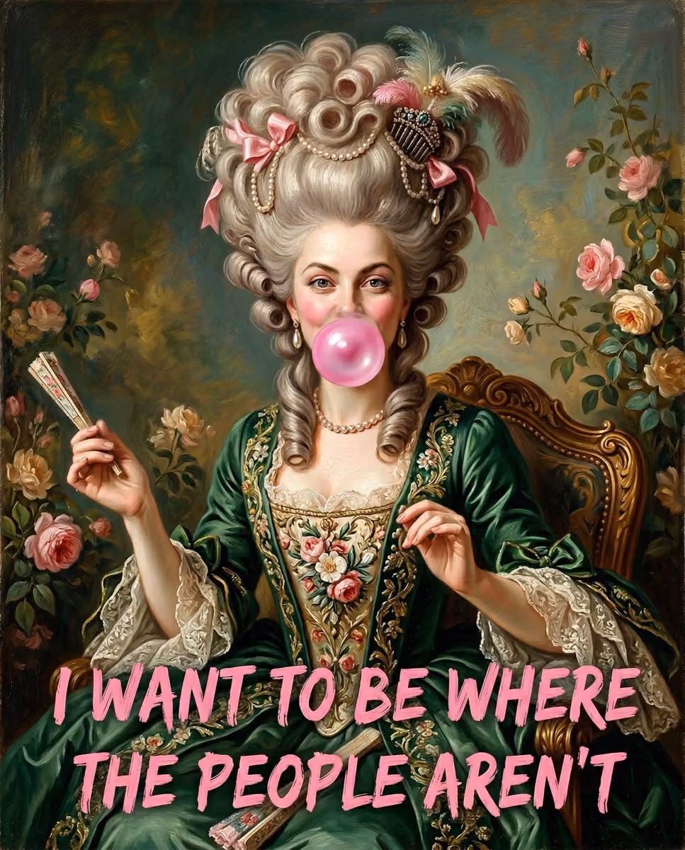 18th Century Woman Bubblegum Portrait