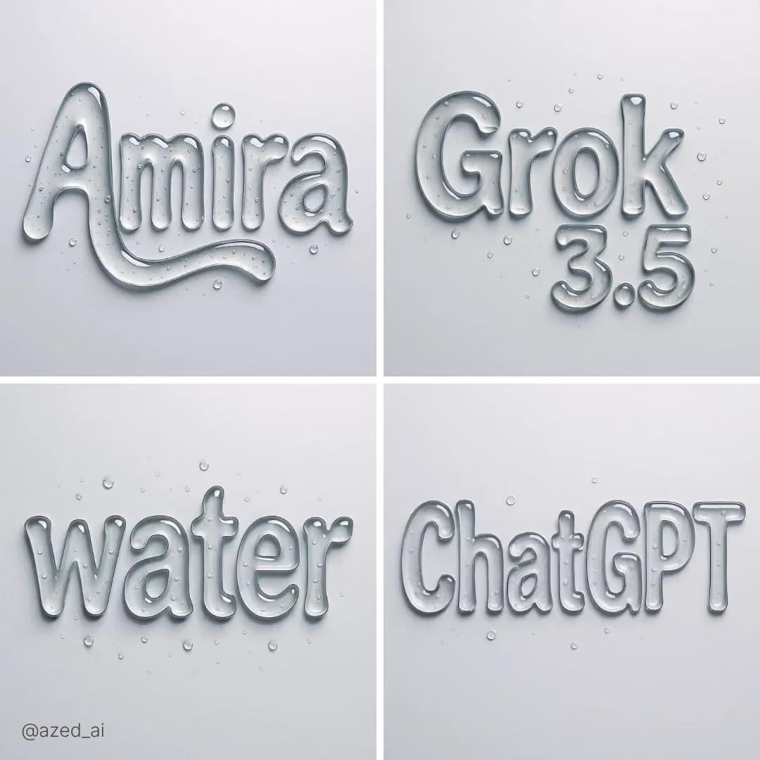 Abstract liquid typography spelling 'text', made of thick, transparent water-gel with realistic refr