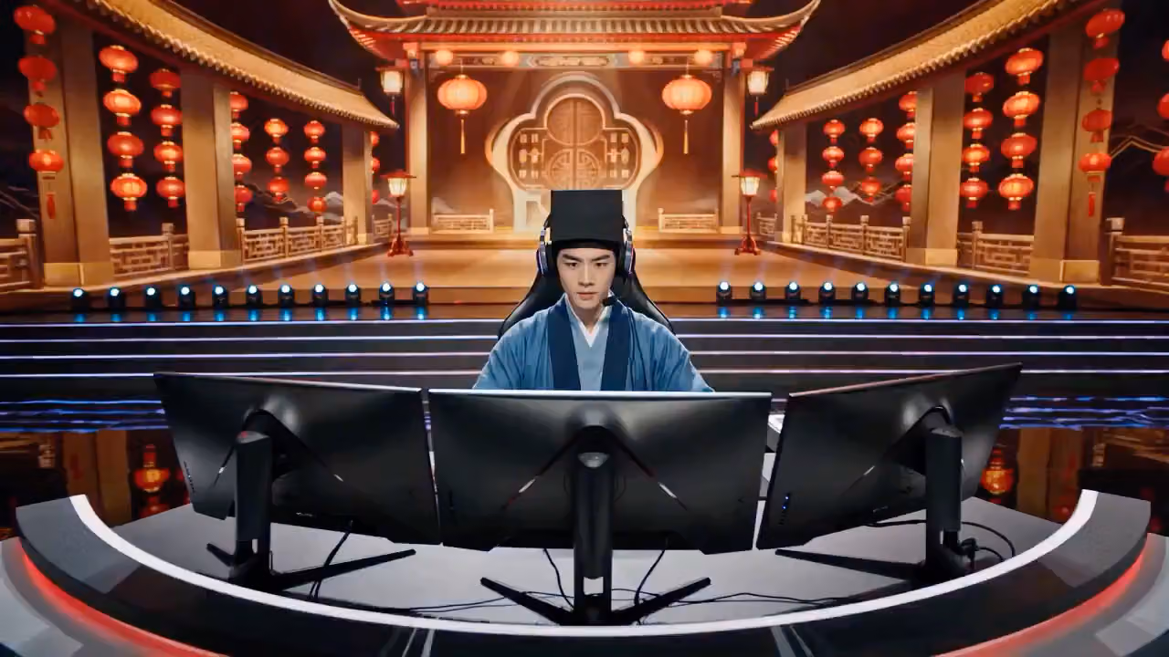 10-second Chinese Spring Festival Gala style stage performance: "Tang Bohu Esports Duel"