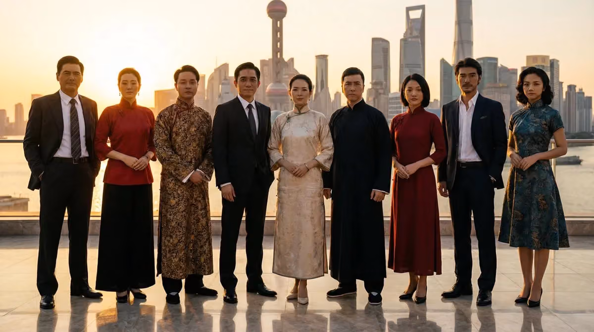Hyper-Realistic Full-Color Large-Format Image of Famous Chinese Film and TV Characters